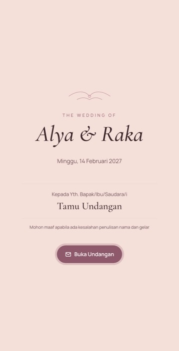 Contoh undangan tema Blush