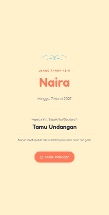 Contoh undangan tema Ceria