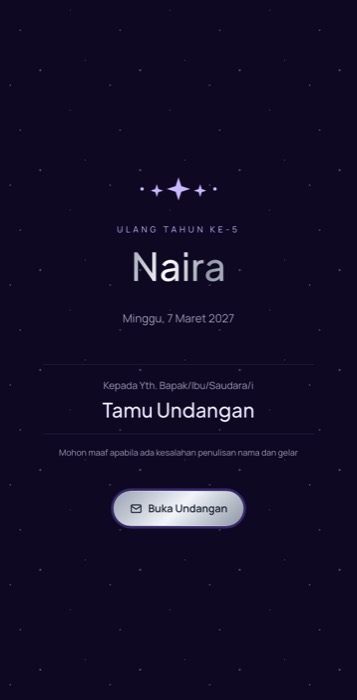 Contoh undangan tema Galaksi