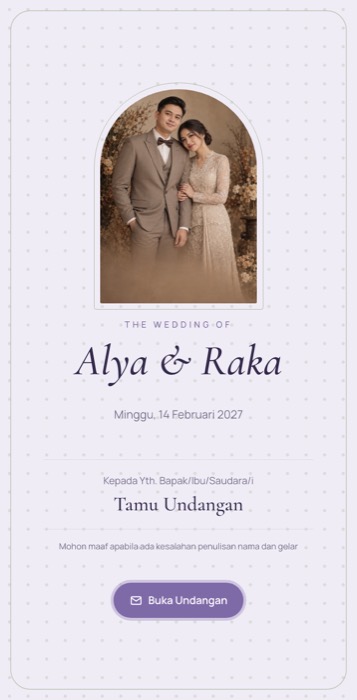 Contoh undangan tema Lavender