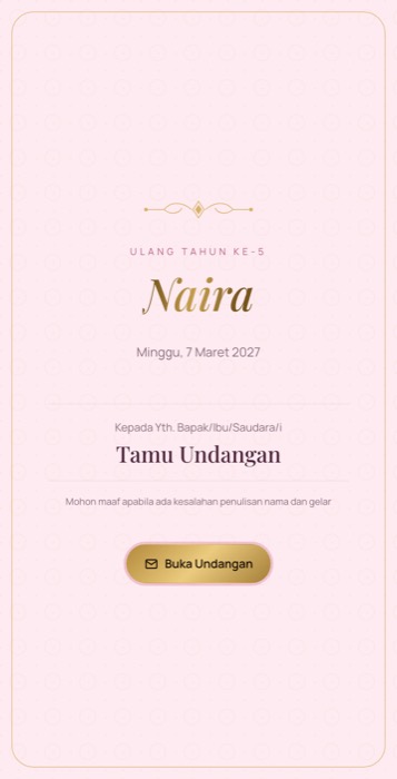 Contoh undangan tema Putri