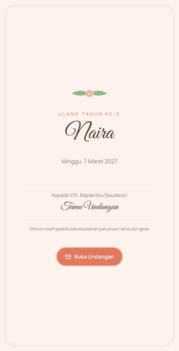 Contoh undangan tema Taman Bunga