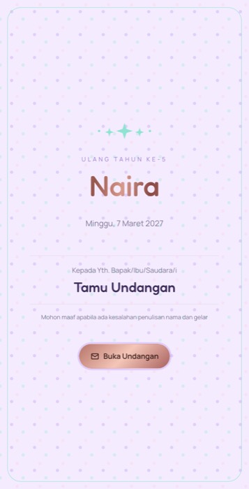 Contoh undangan tema Unicorn